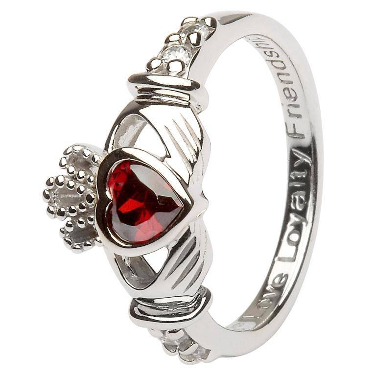 Shanore Ring: SS Clad Jan Garnet