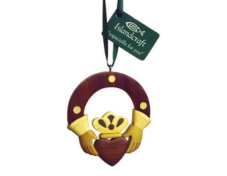 Ornament: Wood Claddagh Ring
