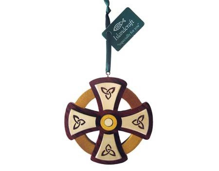 Ornament: Wood Round Cross