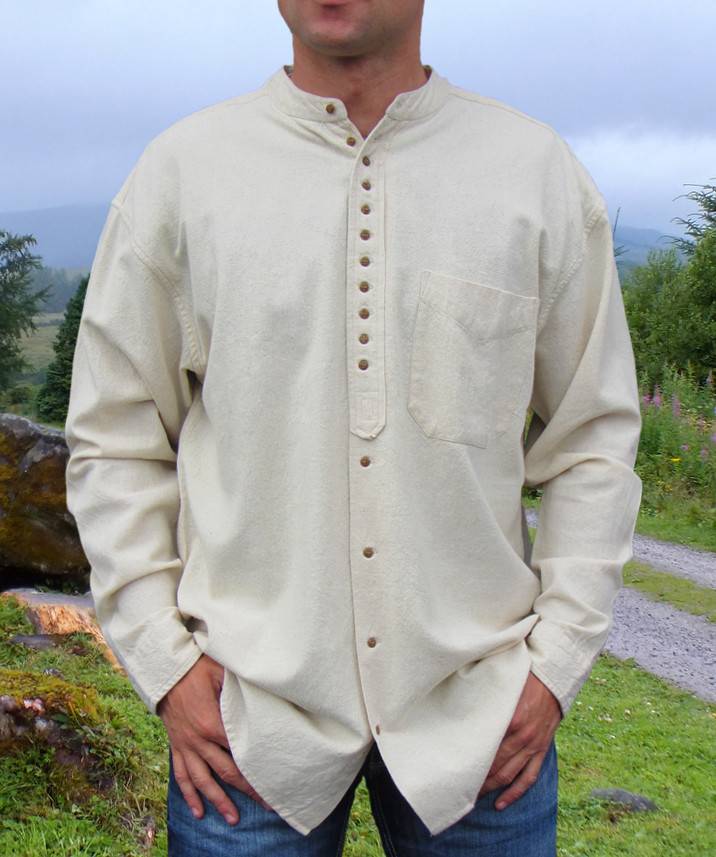 Shirt: Cotton and Linen Grandfather