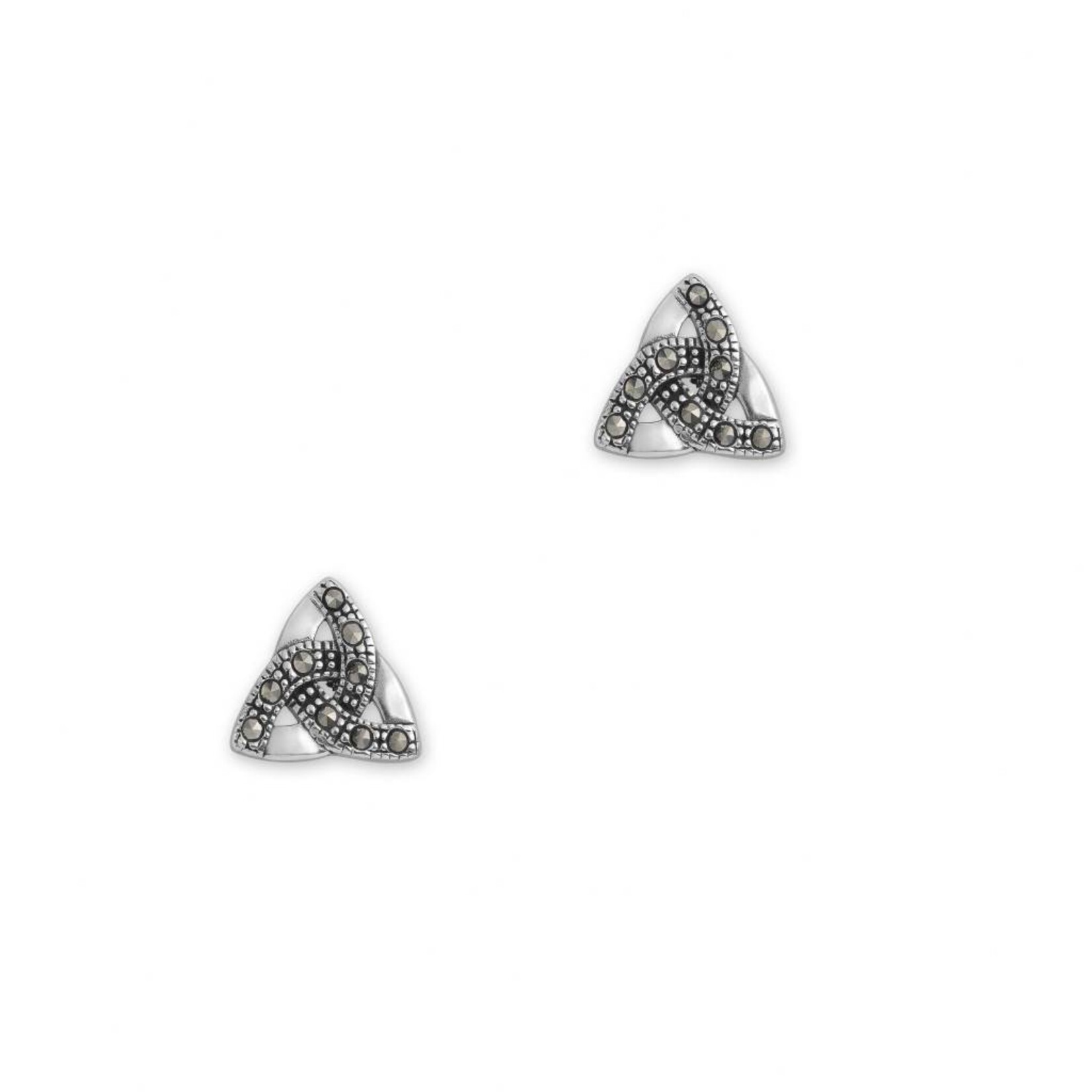 H & Y Earrings: Celtic Trinity Silver/Marcasite