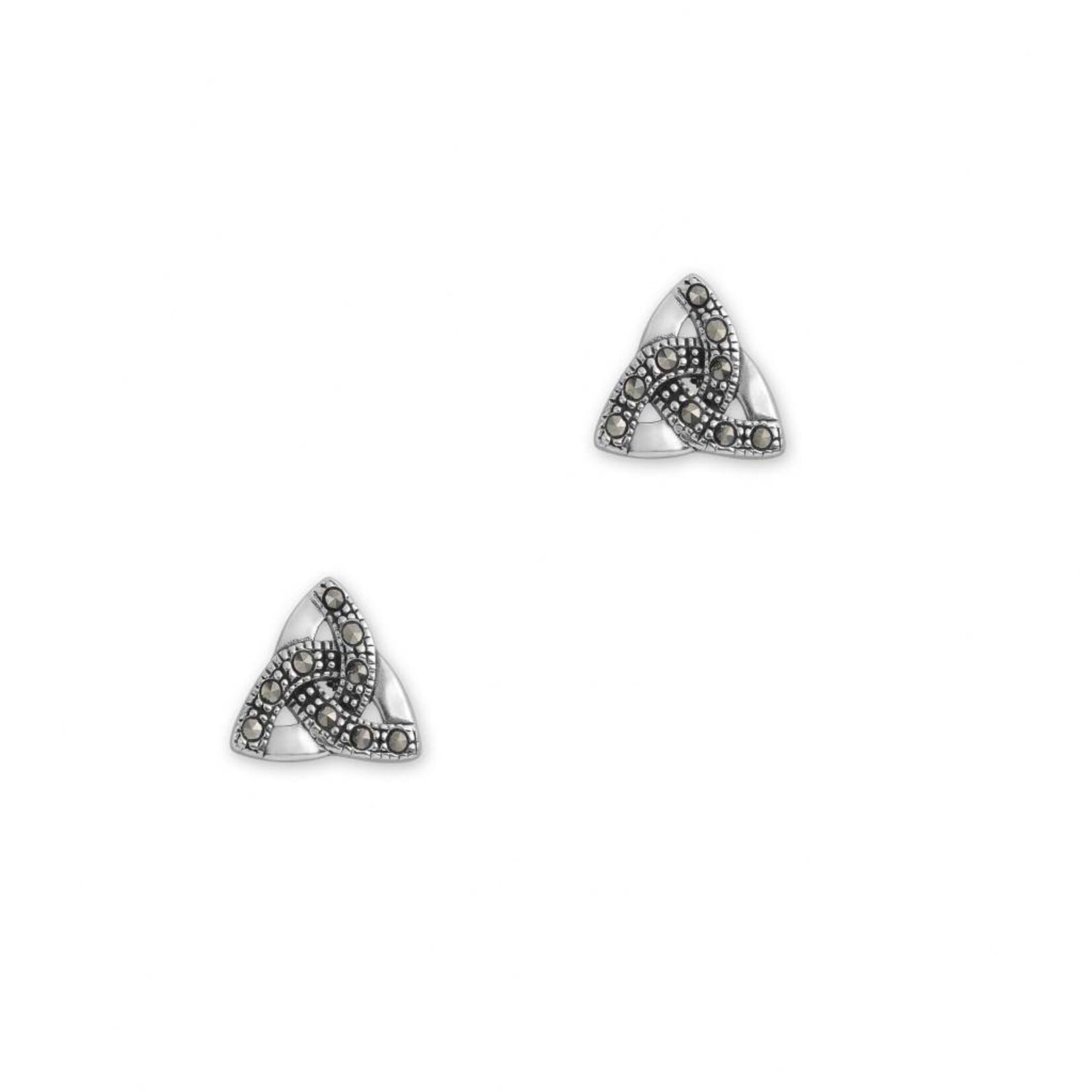 Earrings: Celtic Trinity Silver/Marcasite