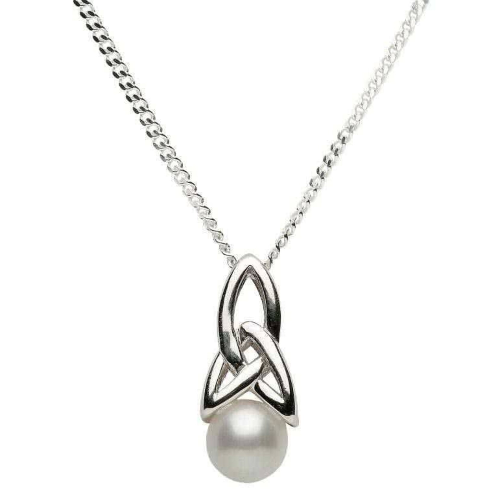 Shanore Necklace: Sil Trinity Pearl Pendant