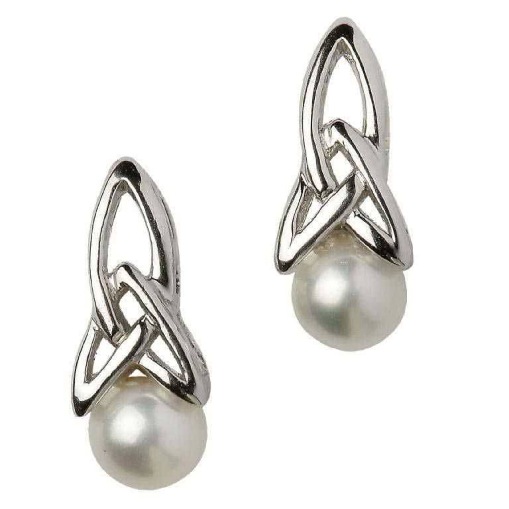 Shanore Earrings: Sil Trinity Pearl