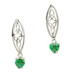 Shanore Earrings: Sil Trinity Green Heart