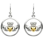 Shanore Earrings: Platinum Claddagh Circle
