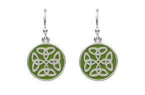 Earrings: Platinum Triquetra Grn