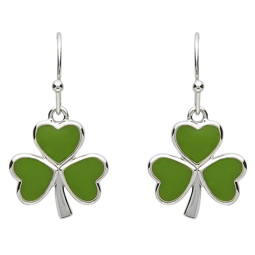 Shanore Earrings: Platinum Shamrock