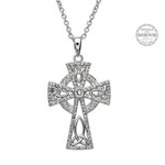 Shanore Necklace: SS Celtic Cross White Swarovski