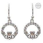 Earrings: SS Claddagh White Swarovski