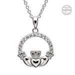 Shanore Necklace: SS Claddagh White Swarovski