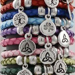 Leather Bracelet: Colored Leather Braid, Thin