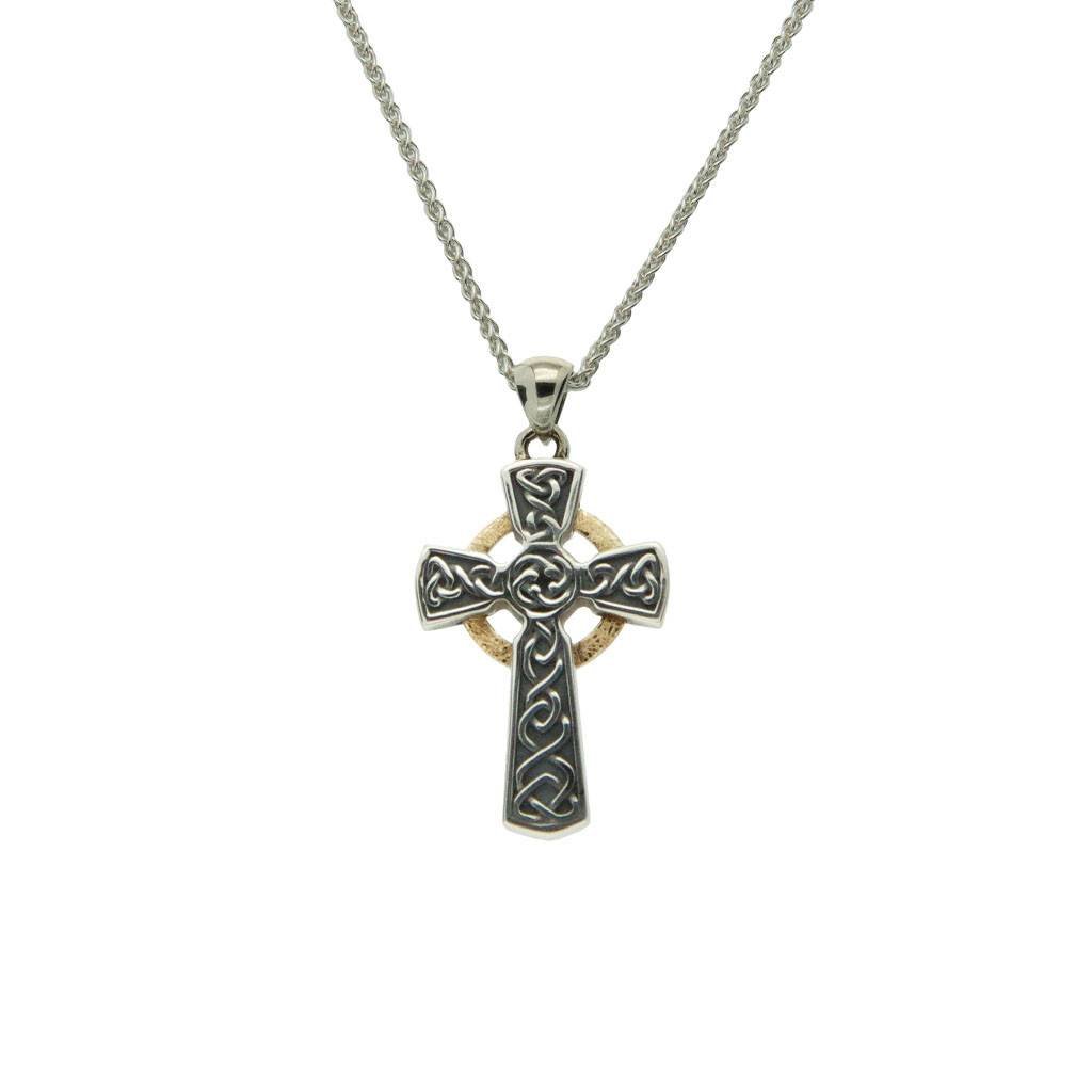 Keith Jack Pendant: Oxidized Sterling & 10k Circle Cross, Sm