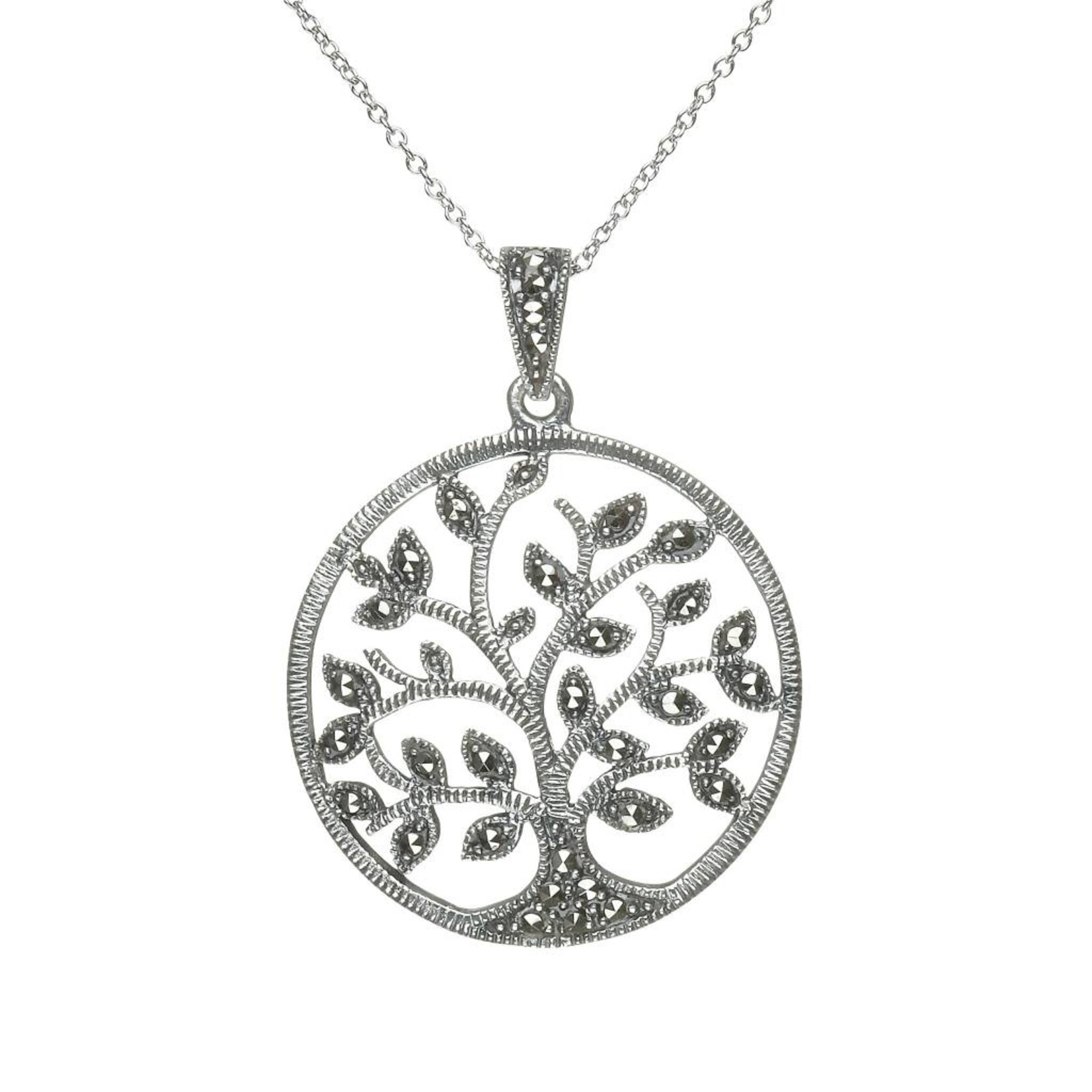 Necklace: Lg Marcasite Tree of Life