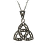 Necklace: Sterling Silver Trinity Knot Marcasite