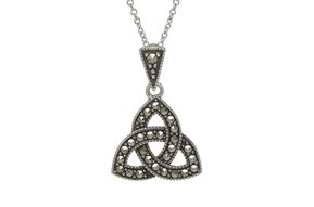 Pendant: Sterling Silver Trinity Knot Marcasite