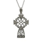 Anu Necklace: Sterling Silver Marcasite Celtic Cross