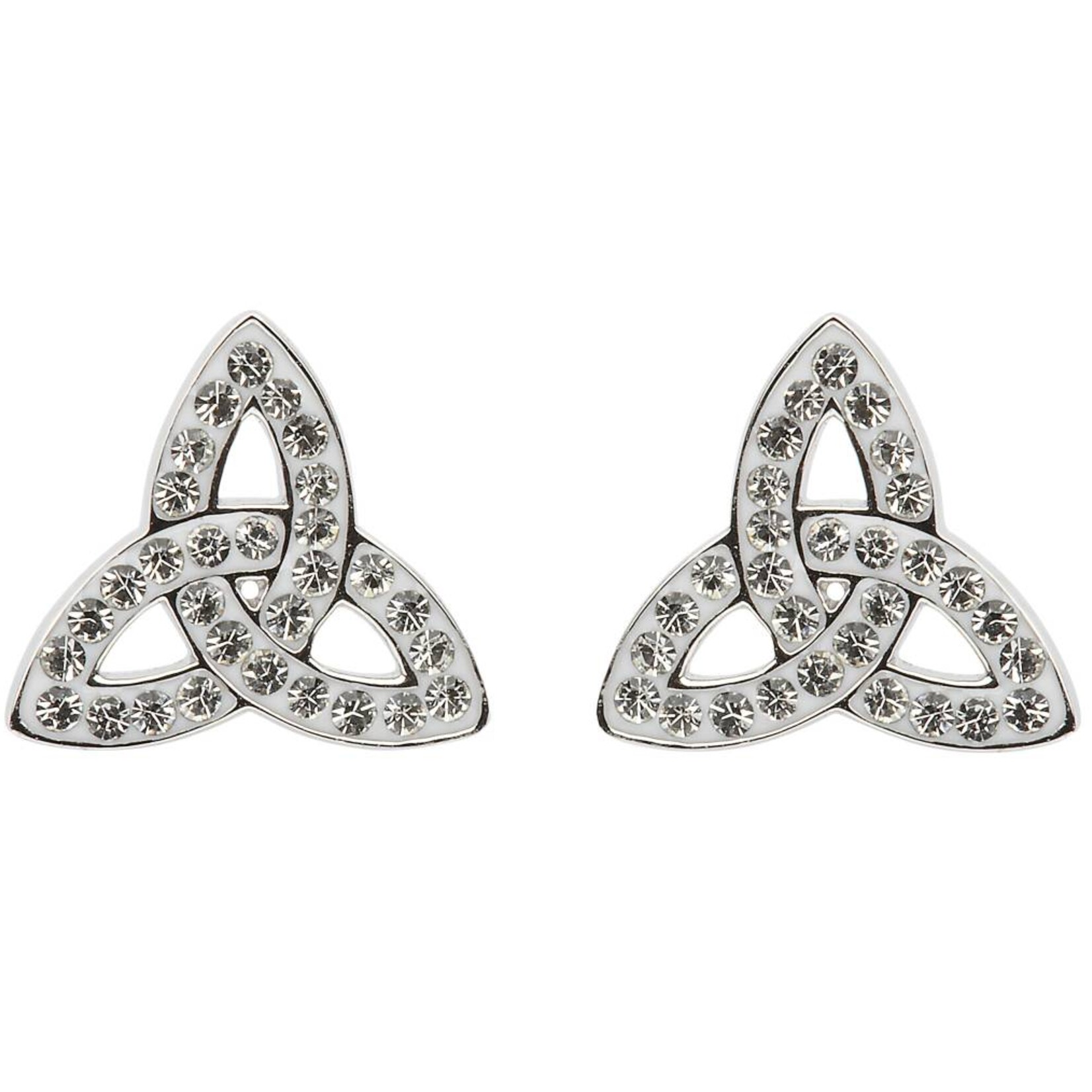 Shanore Earrings: SS White Swarovski Trinity Stud