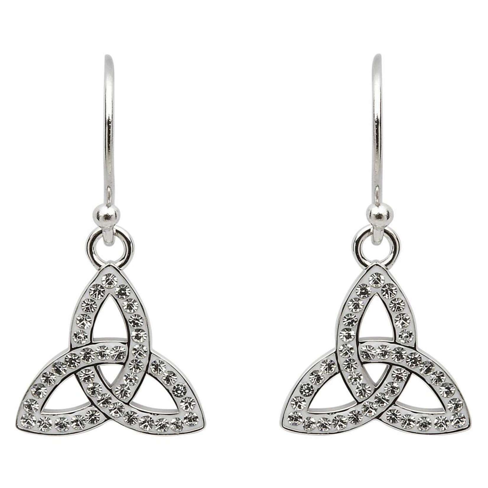 Earrings: SS White Swarovski Trinity Drop