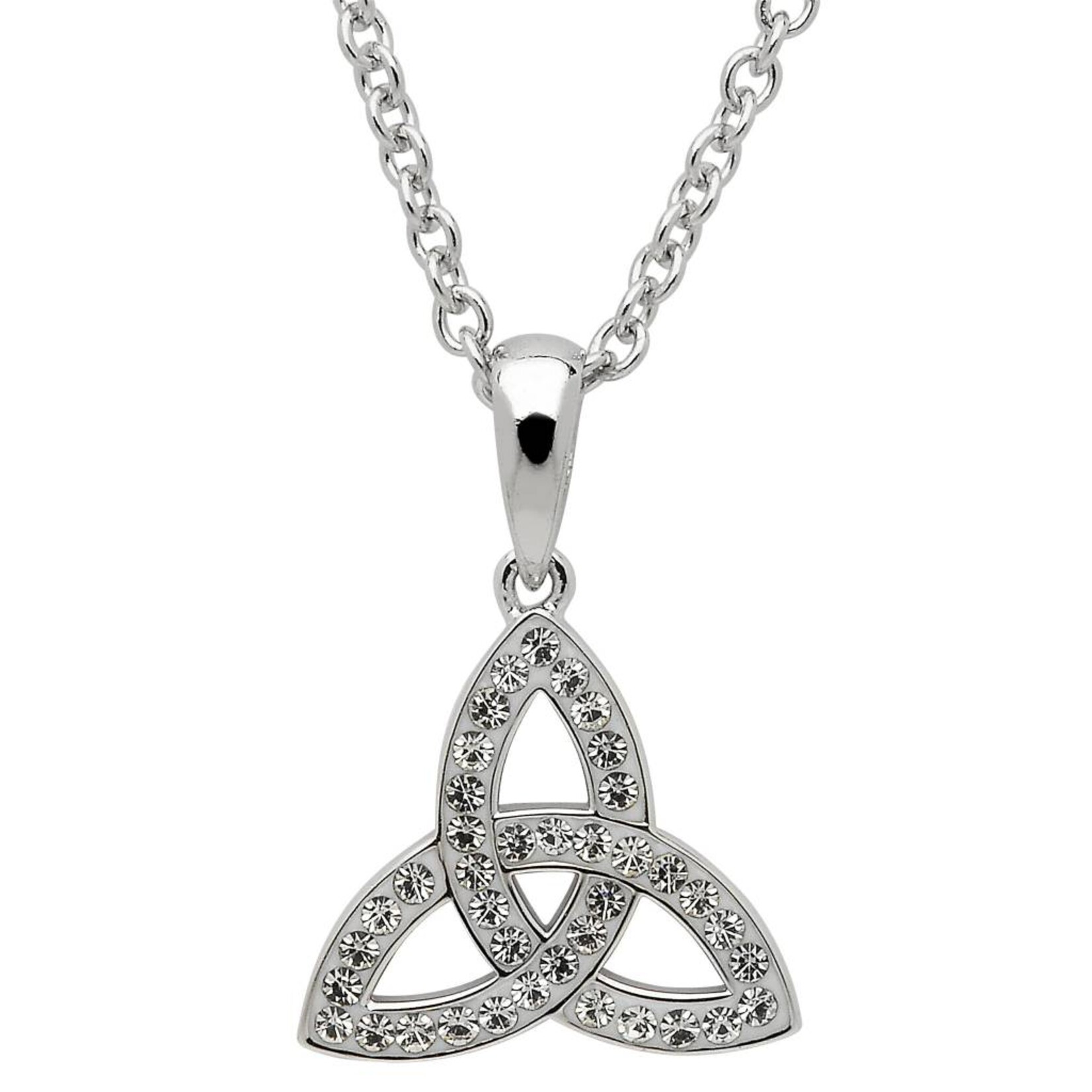 Necklace: SS White Swarovski Sm Trinity