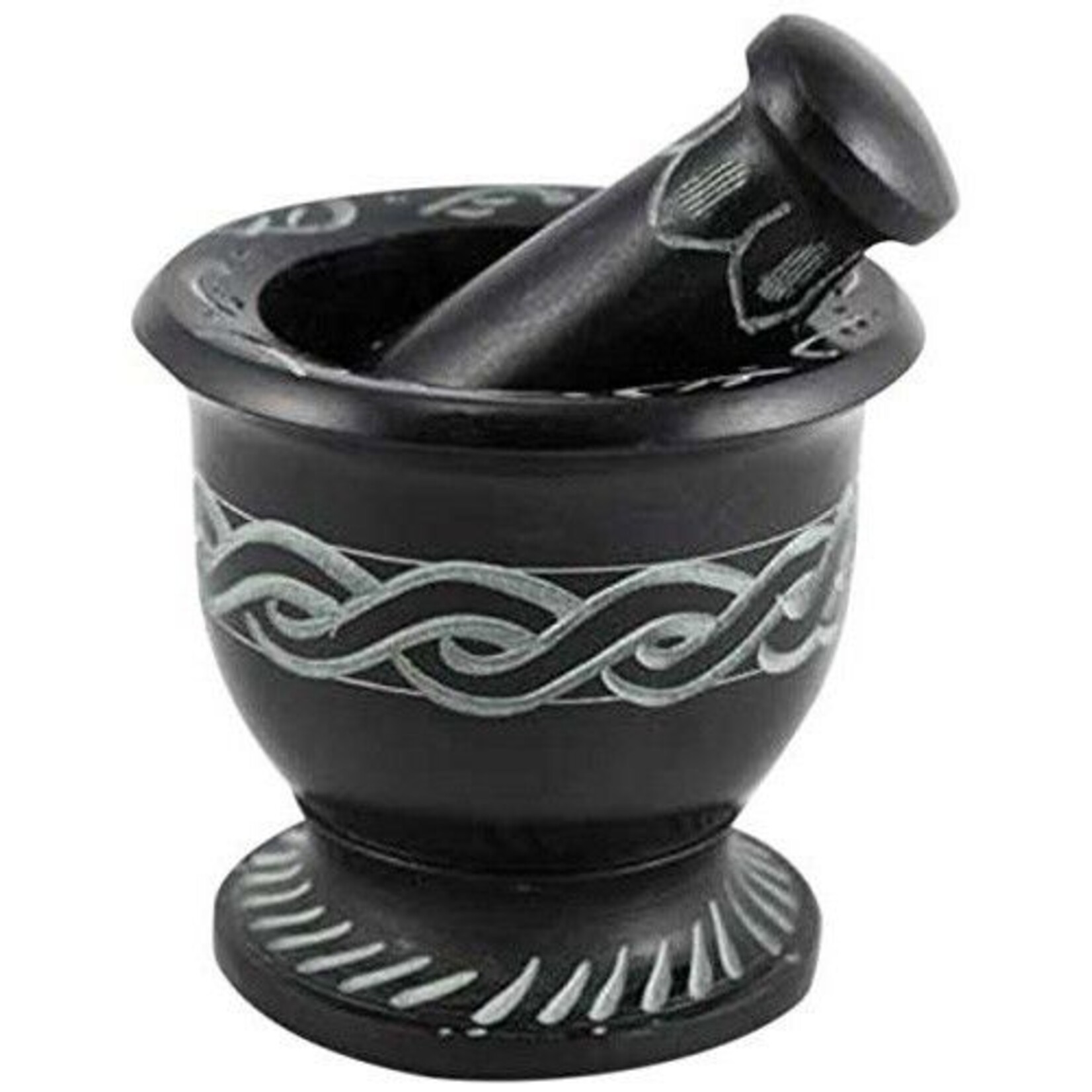 Mortar & Pestle: Knotwork Soapstone Set (Sm)