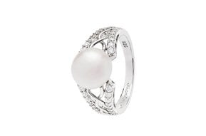 Ring: SS CZ Trin Pearl