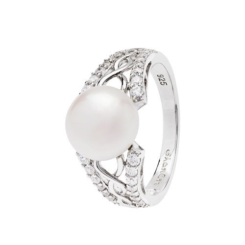 Shanore Ring: SS CZ Trin Pearl