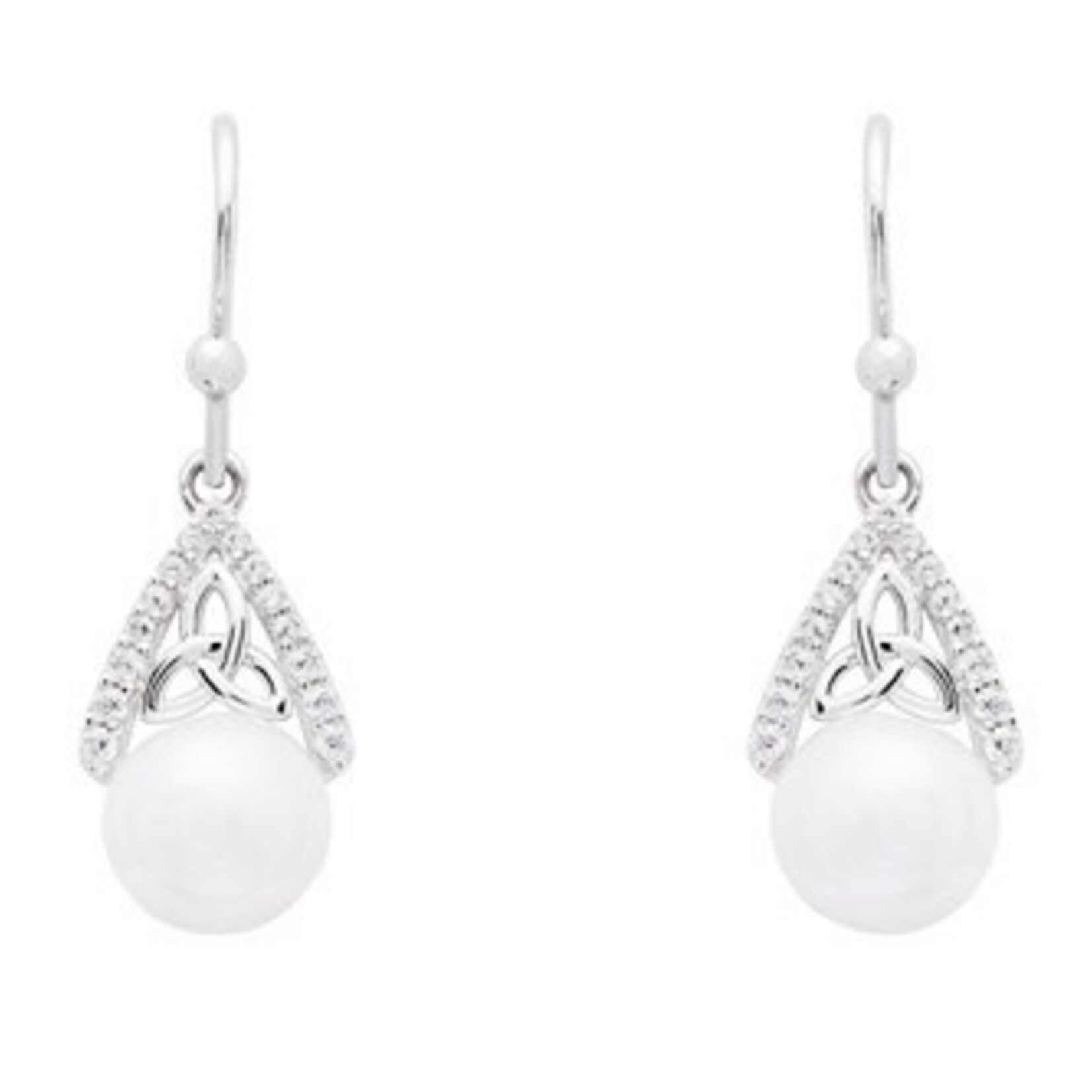Shanore Earrings: SS Trinity with Pearl/CZ