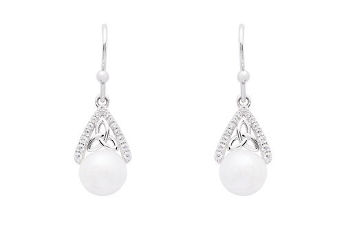 Earrings: SS Trinity with Pearl/CZ