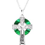 Shanore Necklace: SS Cross Malachite