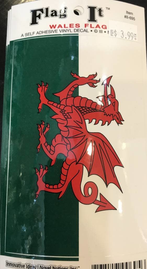 Decal: Vinyl Wales Flag 3.5"x5"