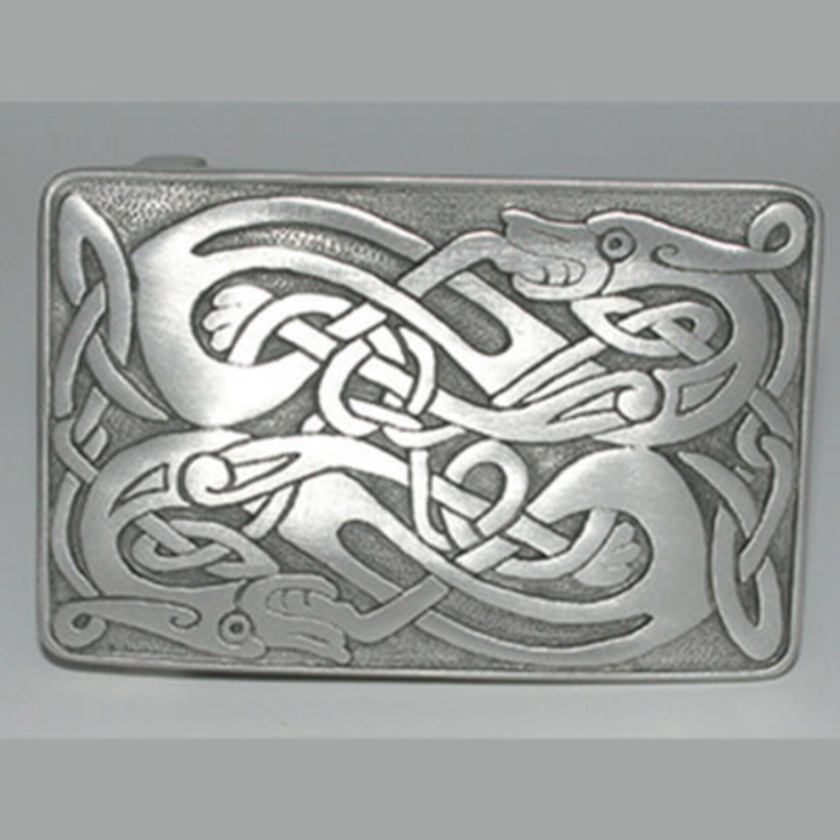 Buckle: Zoomorphic, Polished Pewter