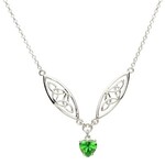 Necklace: SS Trinity Green Heart