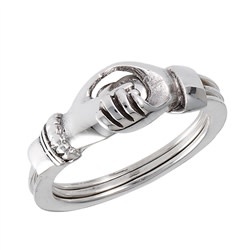 Ring: Hands 'n' Heart, Gimmel, Tri-ring, SS