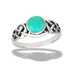 Ring: SS Celtic knot turquoise