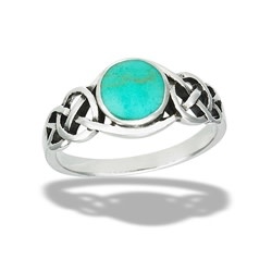 Welman Ring: SS Celtic knot turquoise