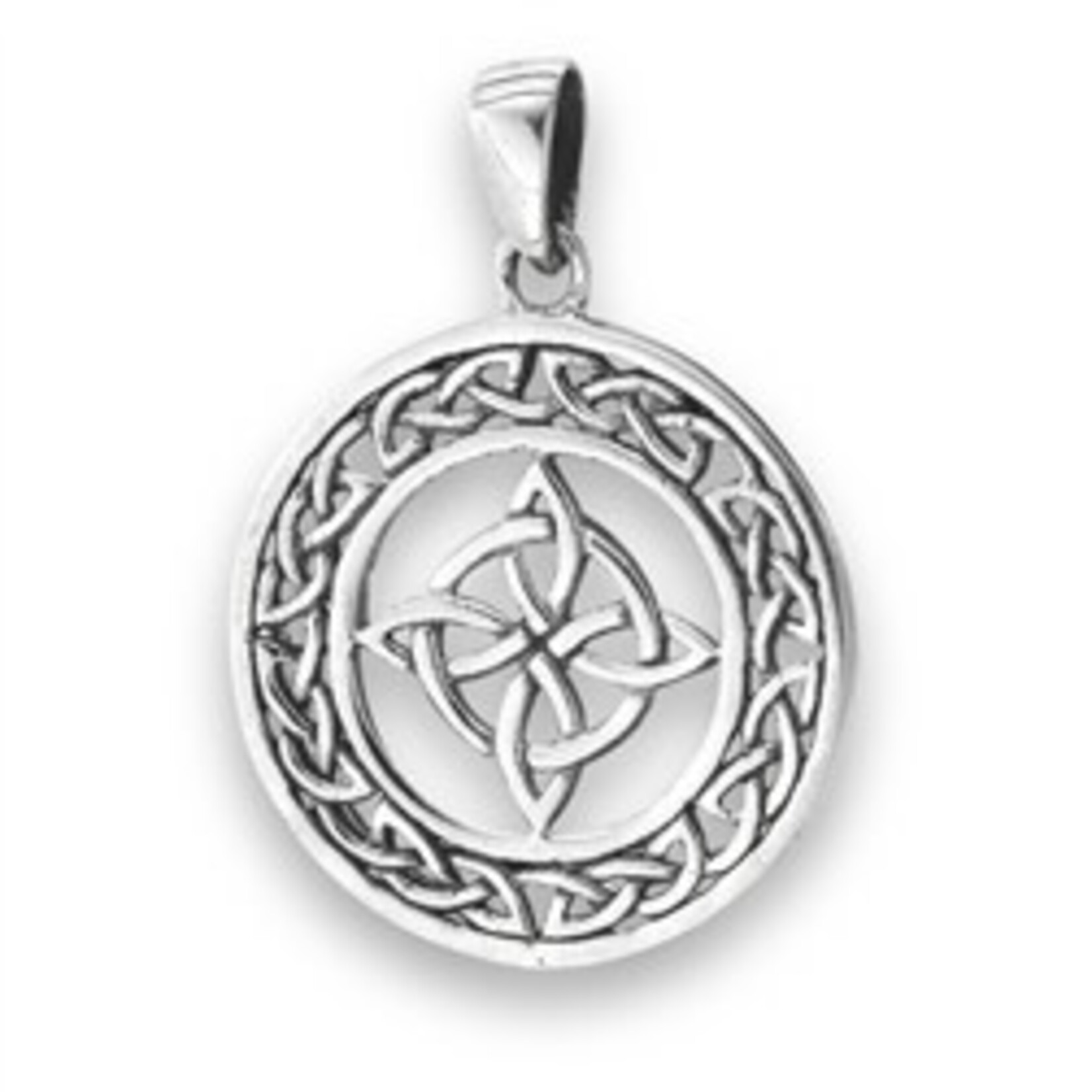 Welman Pendant: SS 4 Point Knot Disc