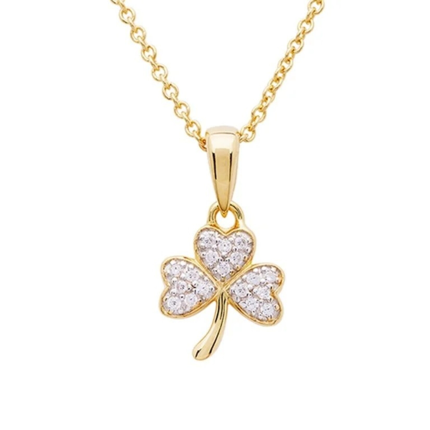 Shanore Necklace: 14k Small Shamrock Vermeil