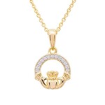 Shanore Necklace: 14K Small Claddagh Vermeil