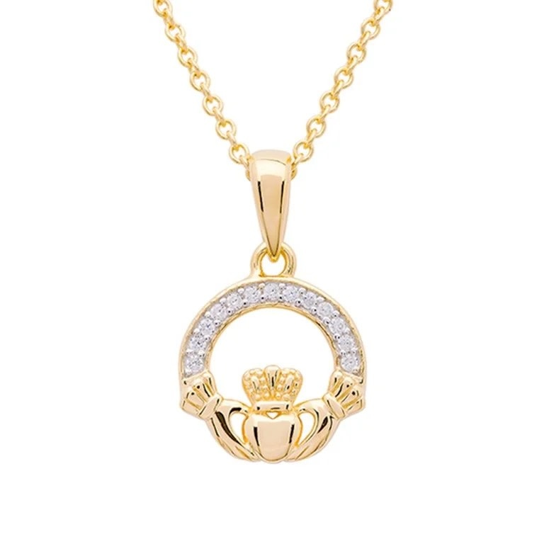 Shanore Pendant: 14K Small Claddagh Vermeil