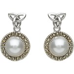 Earrings: SS Marcasite Trinity Pearl