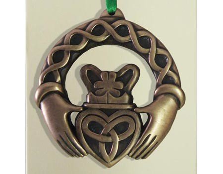 Clara Ornament: Bronze Claddagh Ring