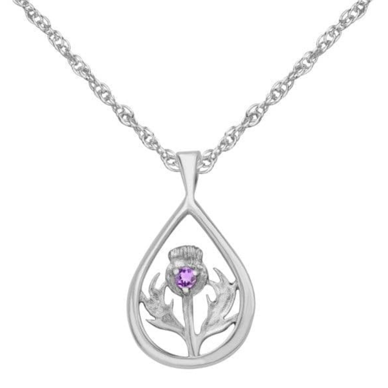 H & Y Necklace: Amethyst Thistle Teardrop