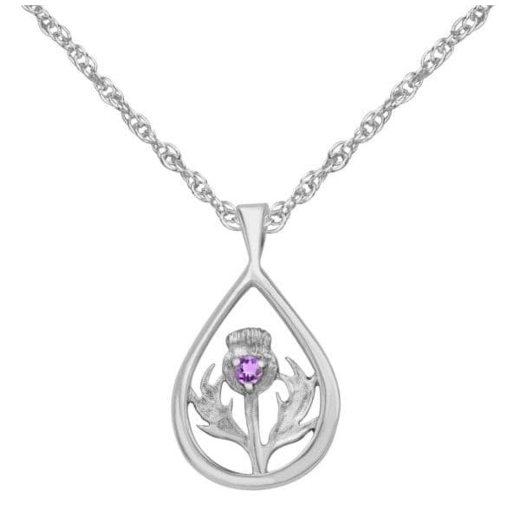 Necklace: Amethyst Thistle Teardrop