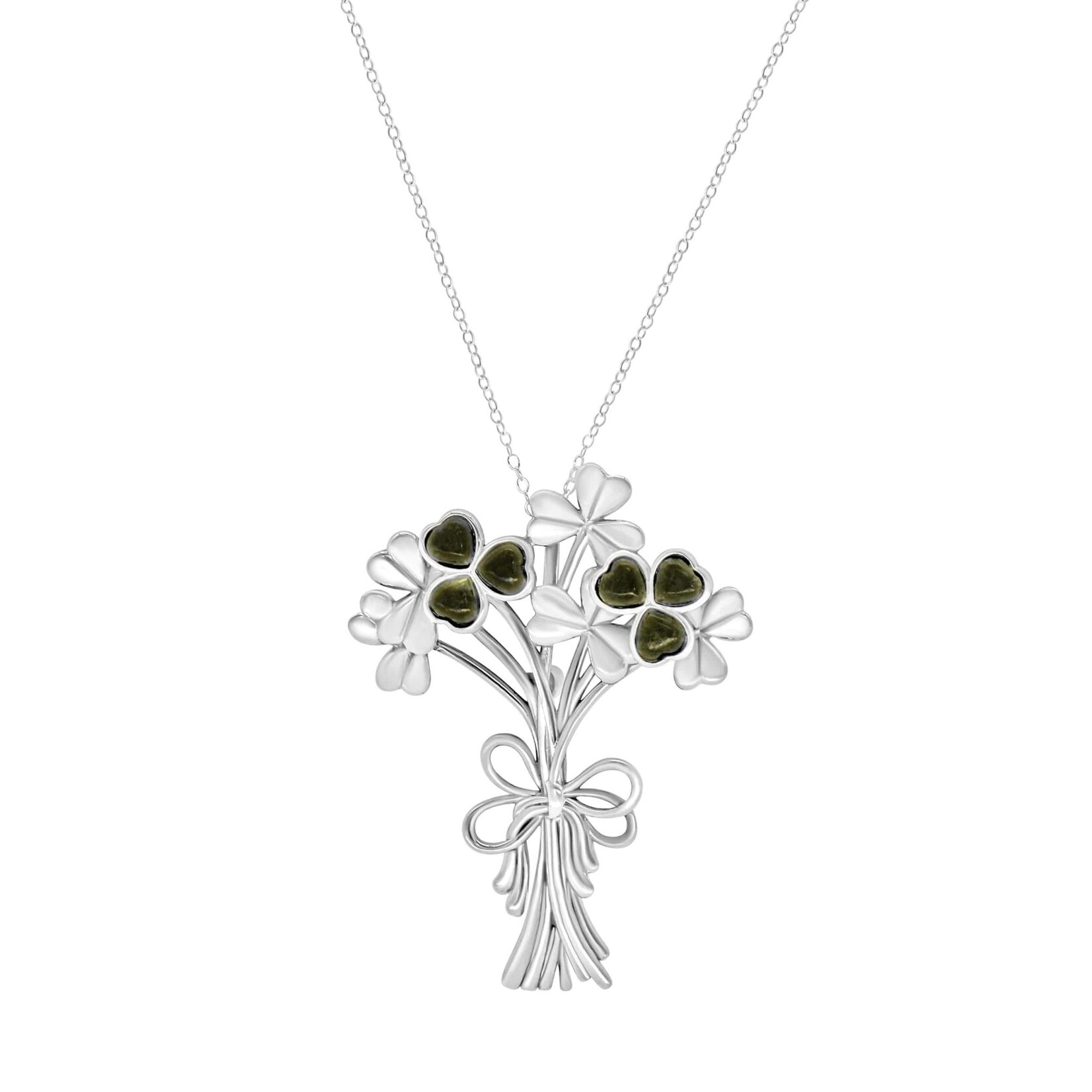 Connemara Marble Necklace: SS Shamrock Bouquet