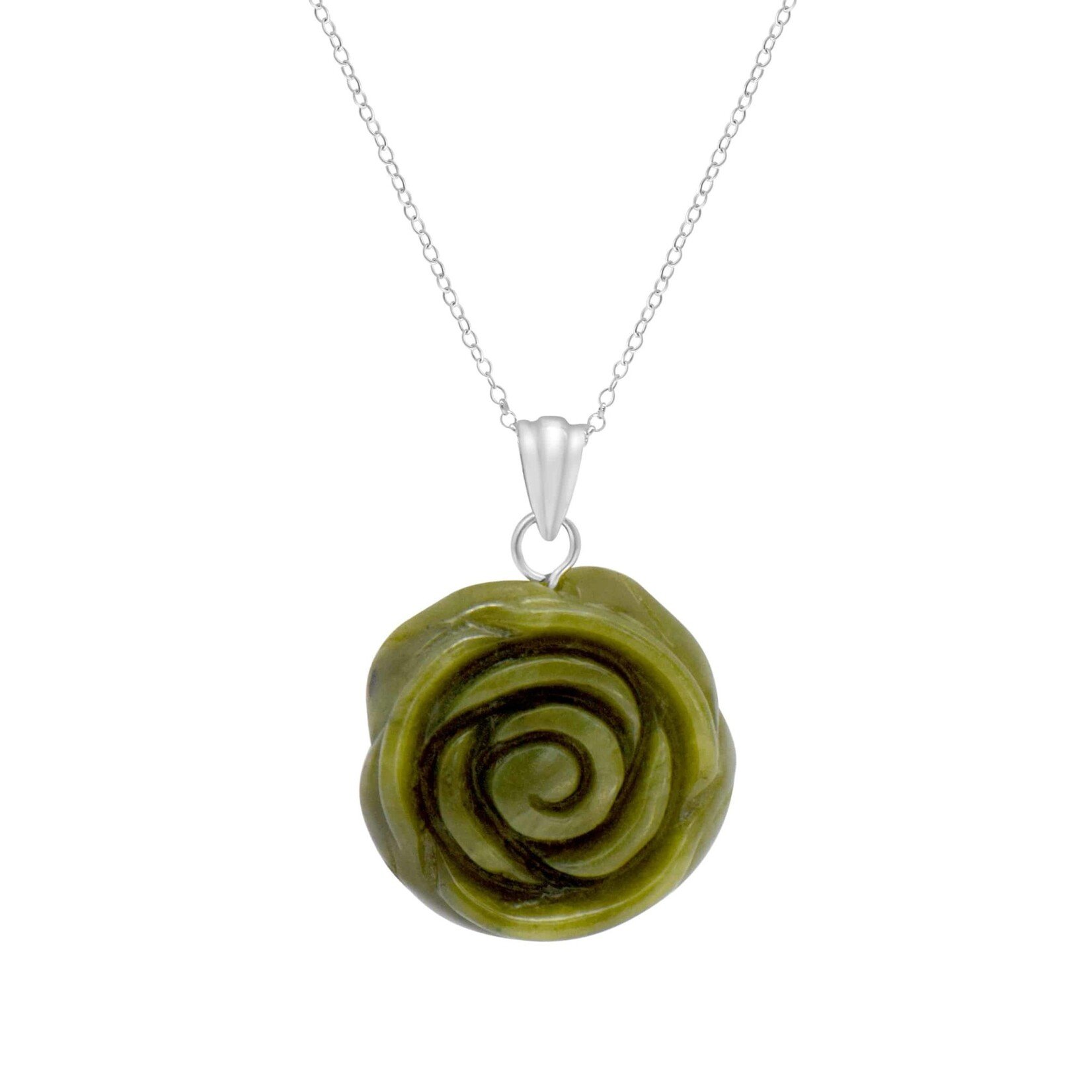Connemara Marble Necklace: Carved Connemara Rose