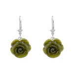 Connemara Marble Earring: Carved Rose