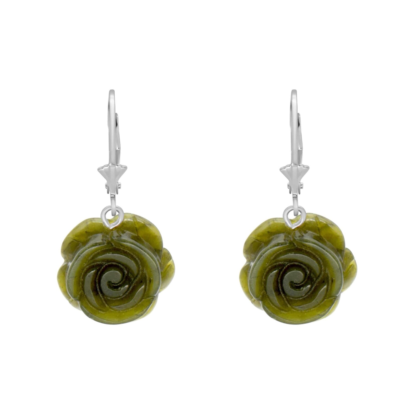 Connemara Marble Earring: Carved Rose