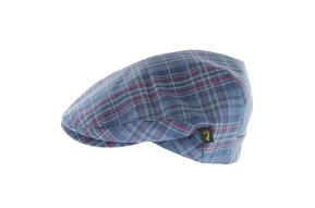 Hat: Tailored Cap, Skye Blue Tartan, Linen