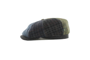 Hat: Driving Cap, Patchwork, 8-piece, Tweed